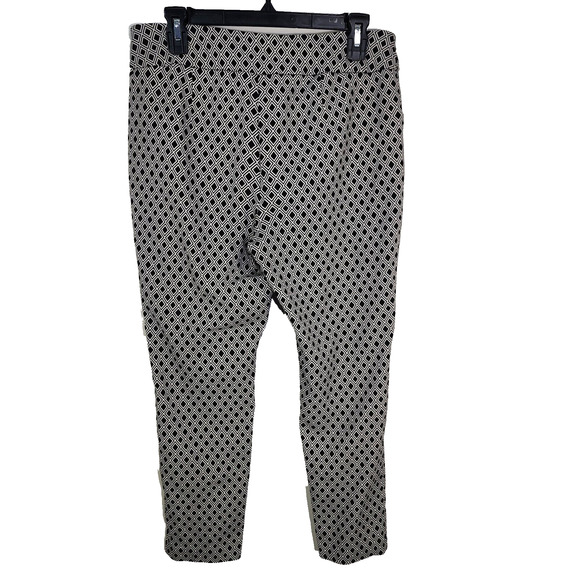 Chicos Fabulously Slimming Ankle Pants Women Size 1 US 8 Pull On Geometric Black - Picture 2 of 12